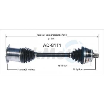 2003 Audi RS6 CV Axle Shaft Front Left TrakMotive AD8111 image 1 of 3
