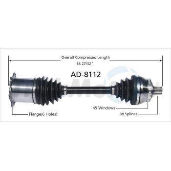 2003 Audi RS6 CV Axle Shaft Front Right TrakMotive AD8112 image 1 of 3