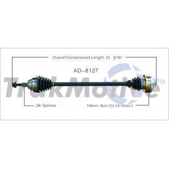 2013 Volkswagen Golf CV Axle Shaft Front Right TrakMotive AD8127 image 1 of 3