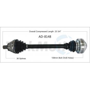 2022 Audi A3 CV Axle Shaft