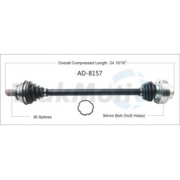 2018 Volkswagen Golf CV Axle Shaft Rear Right TrakMotive AD8157 image 1 of 3