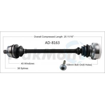 2003 Audi RS6 CV Axle Shaft Rear Left TrakMotive AD8163 image 1 of 3