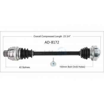 2014 Audi A4 Quattro CV Axle Shaft Rear Left TrakMotive AD8172 image 1 of 3
