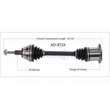 2013 Volkswagen Golf CV Axle Shaft Front Left TrakMotive AD8724 image 1 of 3