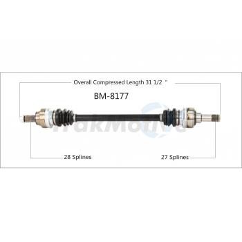 2013 BMW 335i CV Axle Shaft Rear Right TrakMotive BM8177 image 1 of 3