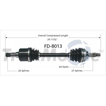 1999 Mercury Cougar CV Axle Shaft Front Left TrakMotive FD8013 image 1 of 3