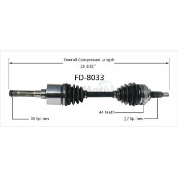 1999 Mercury Cougar CV Axle Shaft Front Left TrakMotive FD8033 image 1 of 3