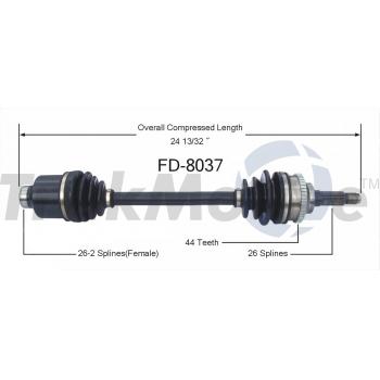 1992 Mercury Tracer CV Axle Shaft Front Right TrakMotive FD8037 image 1 of 3