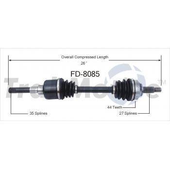 1999 Mercury Cougar CV Axle Shaft Front Left TrakMotive FD8085 image 1 of 4