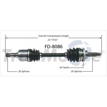 2002 Ford Escort CV Axle Shaft Front Left TrakMotive FD8086 image 1 of 3