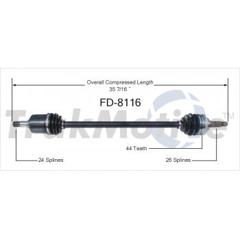 1999 Mercury Tracer CV Axle Shaft Front Right TrakMotive FD8116 image 1 of 3