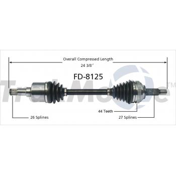 1999 Mercury Cougar CV Axle Shaft Front Left TrakMotive FD8125 image 1 of 3