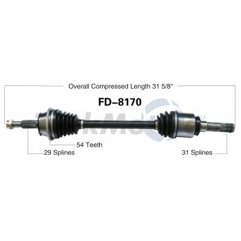 2002 Mercury Mountaineer CV Axle Shaft Rear Left TrakMotive FD8170 image 1 of 3