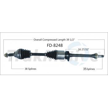 2014 Ford Taurus CV Axle Shaft Front Right TrakMotive FD8248 image 1 of 3