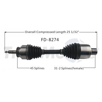 2013 Ford F-150 CV Axle Shaft Front Right TrakMotive FD8274 image 1 of 3