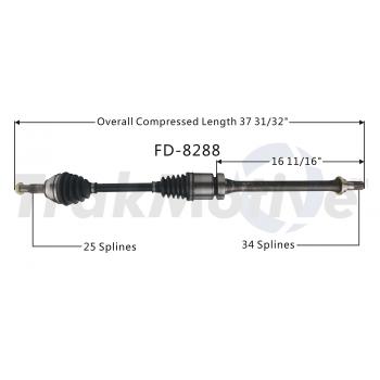 2015 Ford Fiesta CV Axle Shaft Front Right TrakMotive FD8288 image 1 of 3