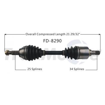 2015 Ford Fiesta CV Axle Shaft Front Left TrakMotive FD8290 image 1 of 3