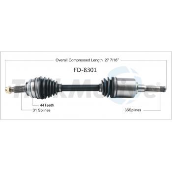 2013 Ford Edge CV Axle Shaft Front Left TrakMotive FD8301 image 1 of 3