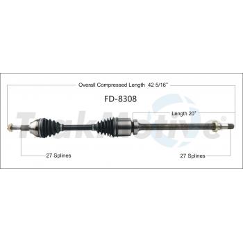 2016 Lincoln MKX CV Axle Shaft