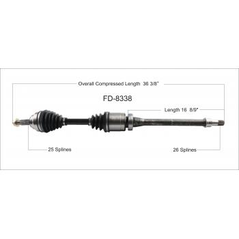 2015 Ford Fiesta CV Axle Shaft Front Right TrakMotive FD8338 image 1 of 3