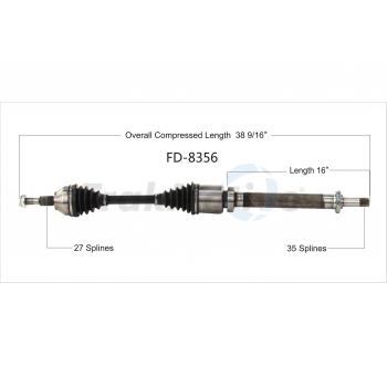 2018 Lincoln MKZ CV Axle Shaft Front Right TrakMotive FD8356 image 1 of 3
