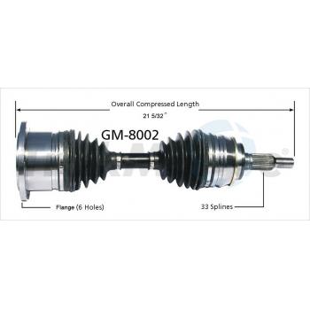 1999 GMC K1500 Suburban CV Axle Shaft Front Left TrakMotive GM8002 image 1 of 3