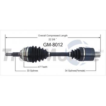 1994 Saturn SW1 CV Axle Shaft Front Right TrakMotive GM8012 image 1 of 3