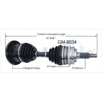 1999 GMC K1500 Suburban CV Axle Shaft Front Left TrakMotive GM8034 image 1 of 3