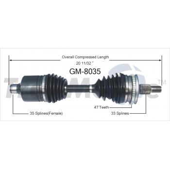 1993 Oldsmobile Cutlass Supreme CV Axle Shaft Front Left TrakMotive GM8035 image 1 of 3