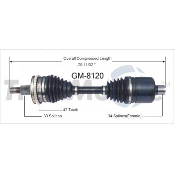 1993 Oldsmobile Cutlass Supreme CV Axle Shaft Front Left TrakMotive GM8120 image 1 of 3