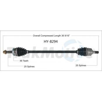 2012 Hyundai Accent CV Axle Shaft