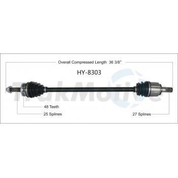 2012 Hyundai Accent CV Axle Shaft Front Right TrakMotive HY8303 image 1 of 3