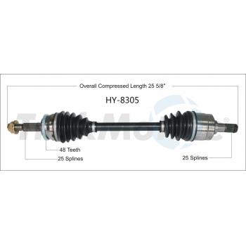 2012 Hyundai Accent CV Axle Shaft Front Left TrakMotive HY8305 image 1 of 3