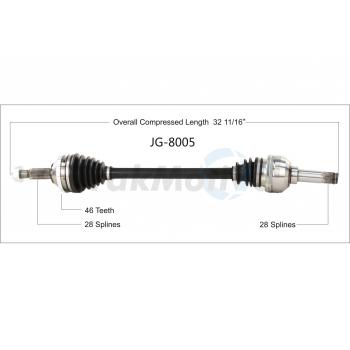 2008 Jaguar S-Type CV Axle Shaft Rear Right TrakMotive JG8005 image 1 of 3