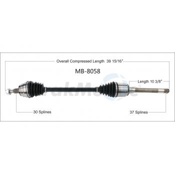 2015 Mercedes-Benz ML400 CV Axle Shaft Front Right TrakMotive MB8058 image 1 of 3