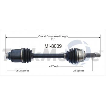 1997 Eagle Talon CV Axle Shaft Front Left TrakMotive MI8009 image 1 of 3