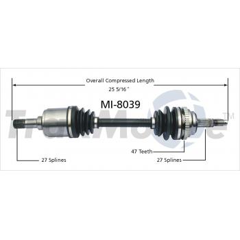 1992 Dodge Stealth CV Axle Shaft Front Right TrakMotive MI8039 image 1 of 3