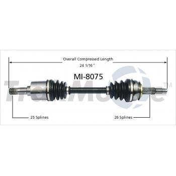 1989 Dodge Omni CV Axle Shaft Front Left TrakMotive MI8075 image 1 of 3