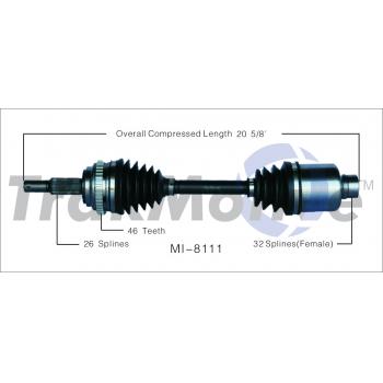 2009 Chrysler PT Cruiser CV Axle Shaft Front Right TrakMotive MI8111 image 1 of 3