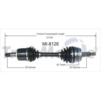 2001 Mitsubishi Montero CV Axle Shaft Front Left TrakMotive MI8126 image 1 of 3