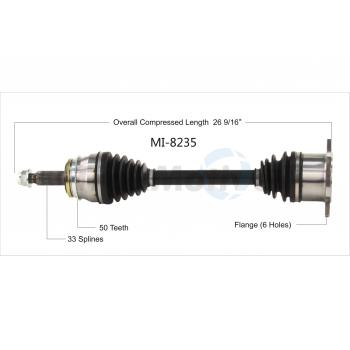 2001 Mitsubishi Montero CV Axle Shaft Rear Left TrakMotive MI8235 image 1 of 3