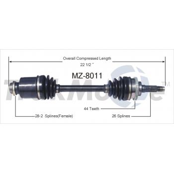 1994 Mazda MX-3 CV Axle Shaft Front Right TrakMotive MZ8011 image 1 of 3