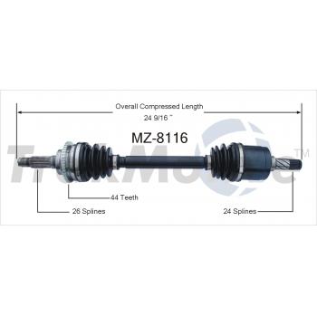 2001 Mazda Protege CV Axle Shaft Front Left TrakMotive MZ8116 image 1 of 3