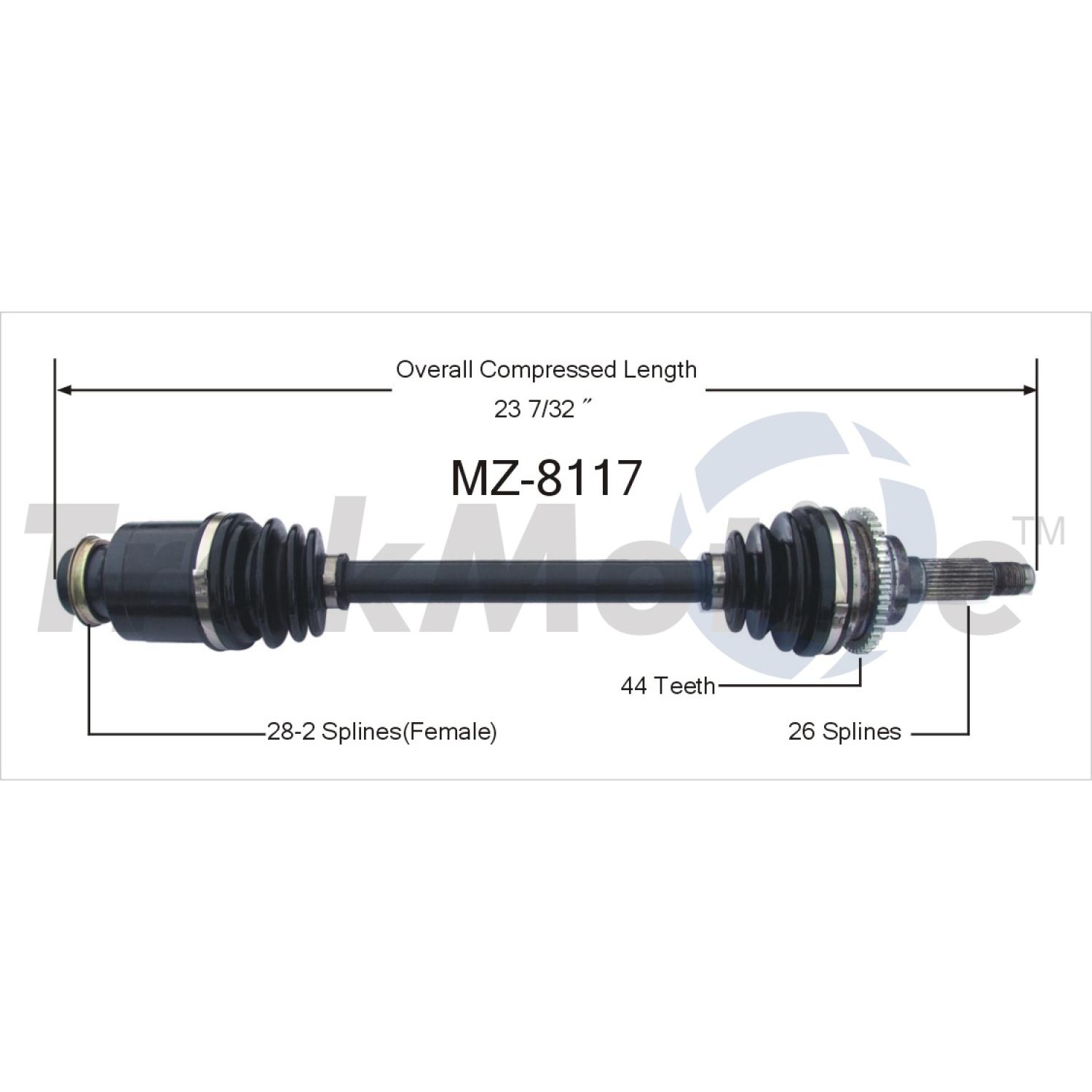 TrakMotive MZ8117 CV Axle Shaft product image 1 of 3
