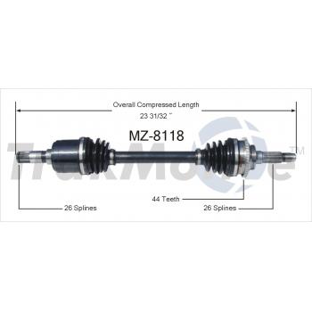 2001 Mazda Protege CV Axle Shaft Front Left TrakMotive MZ8118 image 1 of 3
