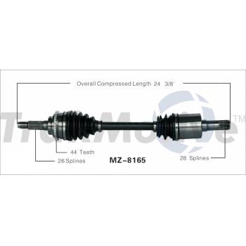 2003 Mazda Protege CV Axle Shaft Front Left TrakMotive MZ8165 image 1 of 3
