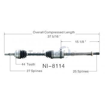 2002 Infiniti G20 CV Axle Shaft Front Right TrakMotive NI8114 image 1 of 3
