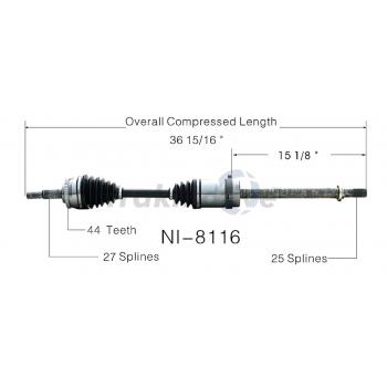2002 Infiniti G20 CV Axle Shaft Front Right TrakMotive NI8116 image 1 of 3