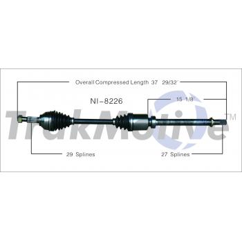 2013 Nissan Rogue CV Axle Shaft Front Right TrakMotive NI8226 image 1 of 3
