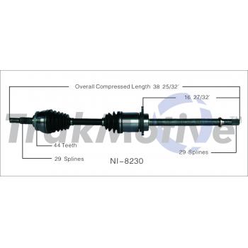 2008 Nissan Maxima CV Axle Shaft Front Right TrakMotive NI8230 image 1 of 3